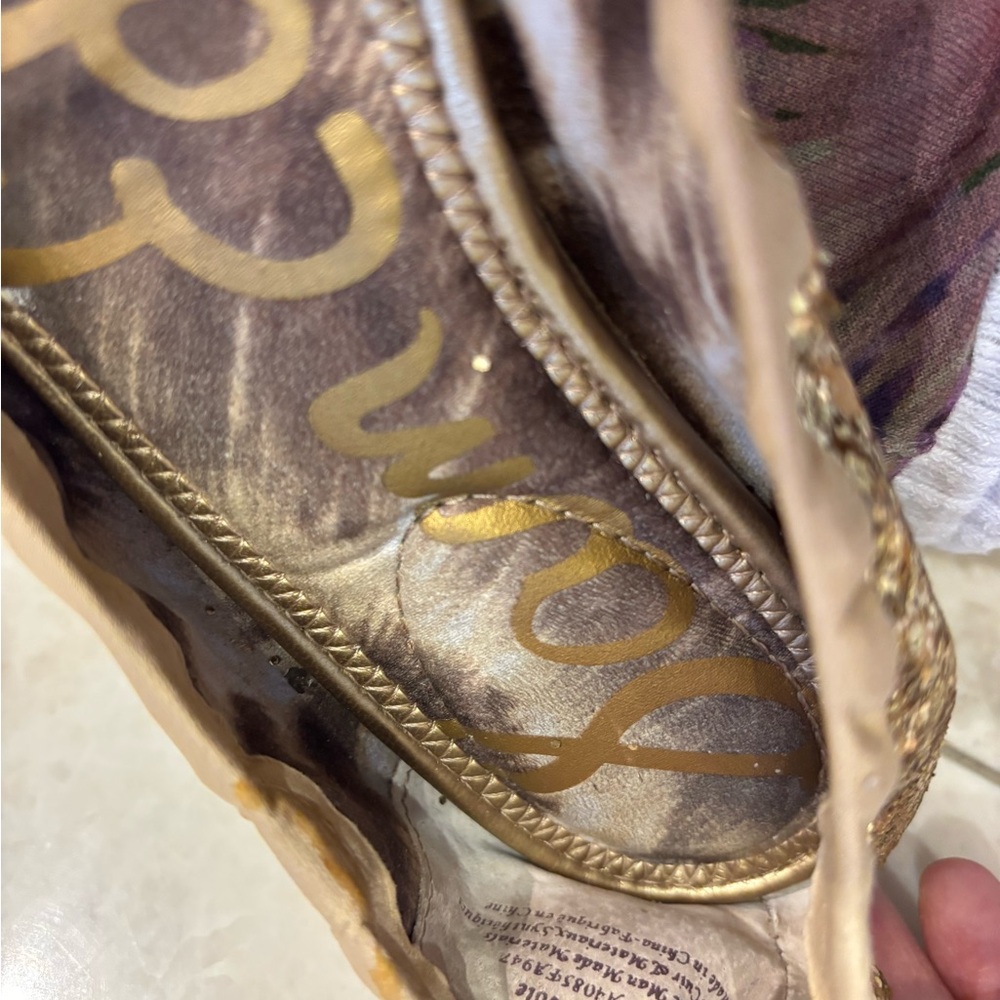 Sam Edelman Glittering Gold Flats - Picture 3 of 3